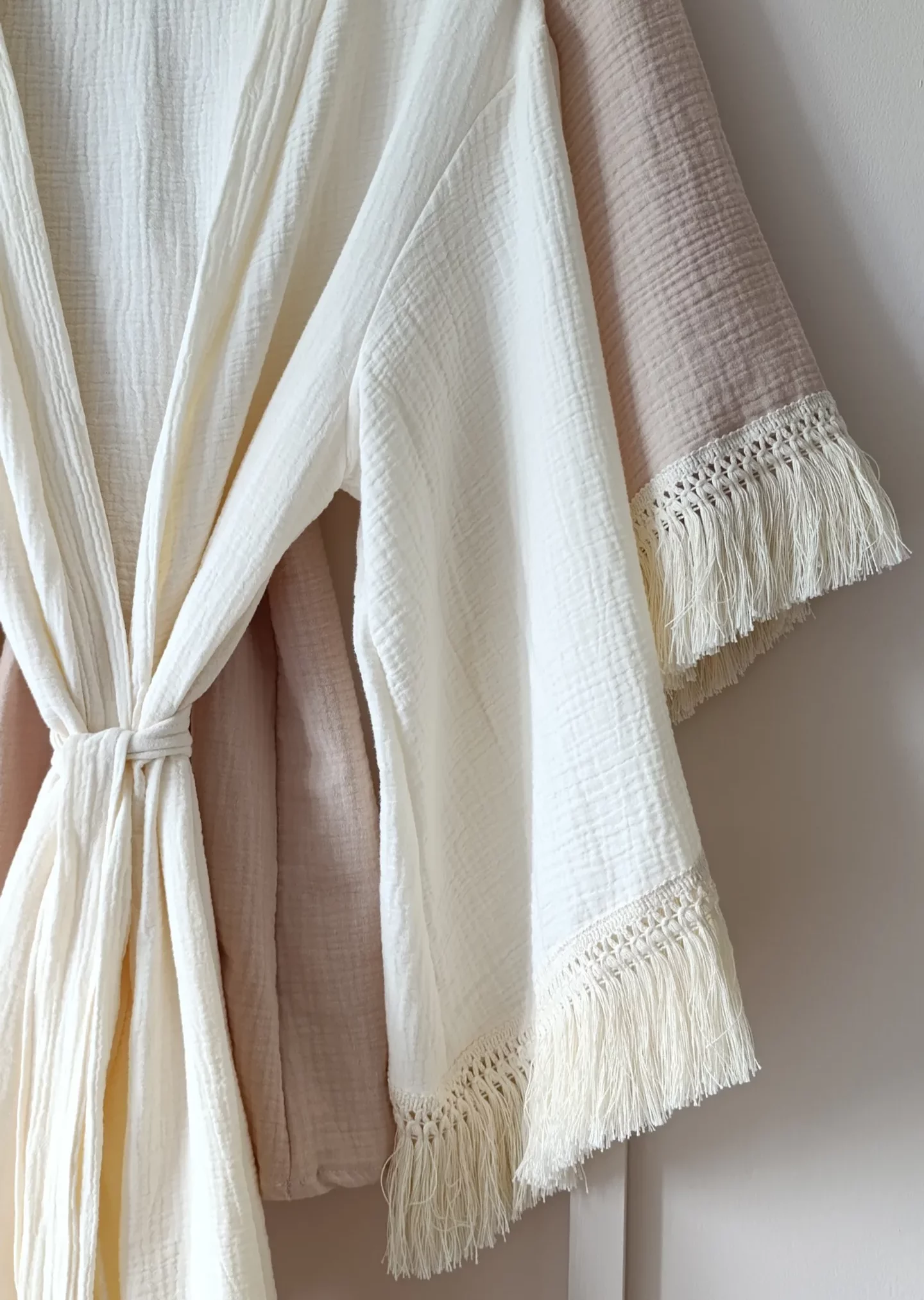 Muślinowe ECRU kimono