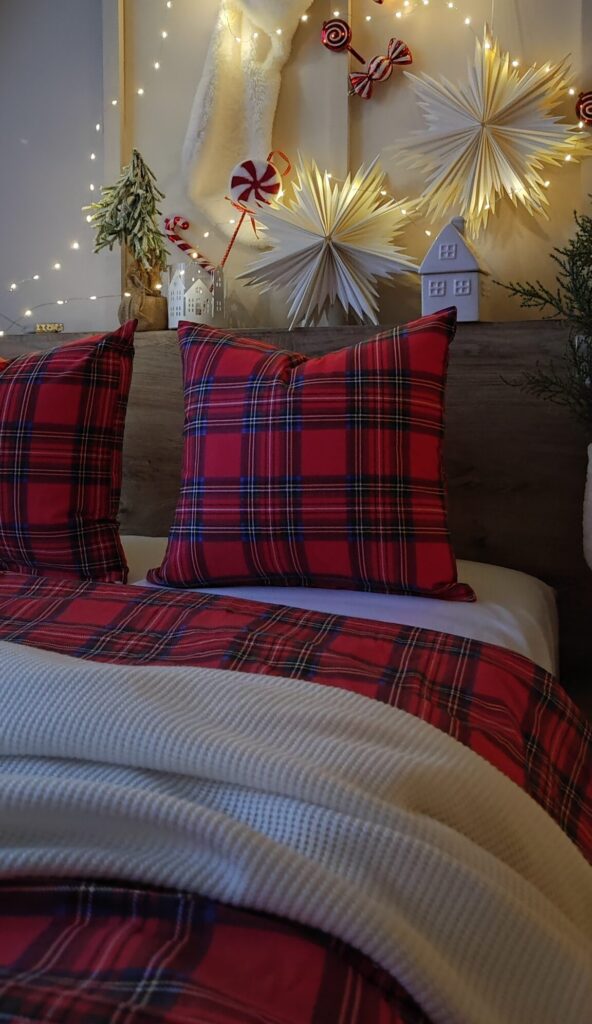 Świąteczna pościel szkocka krata | Simonila