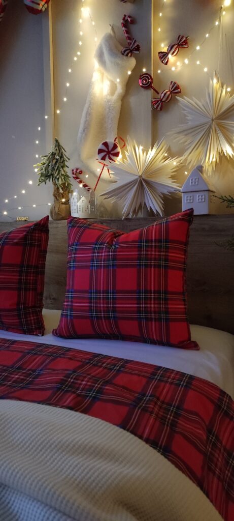 Świąteczna pościel szkocka krata | Simonila szycie na zamówienie