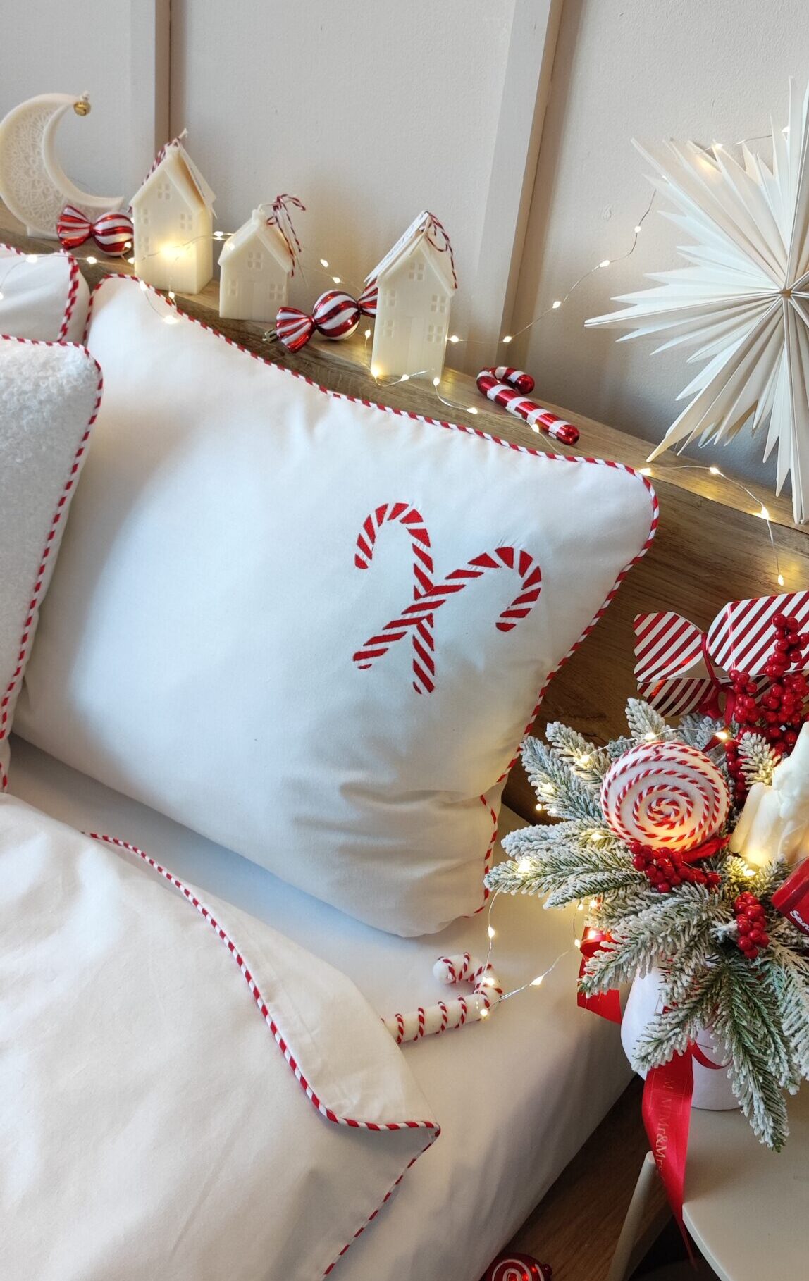 Pościel Świąteczna Haft Laski Cukrowe