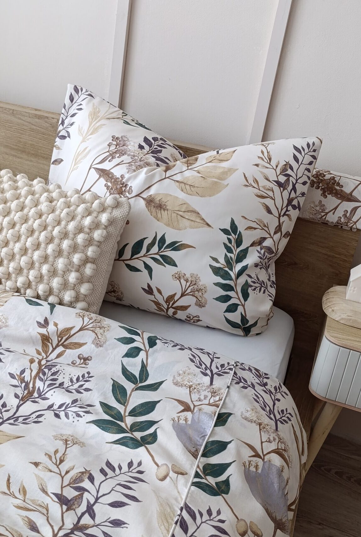 Bawełniany komplet pościeli liście boho