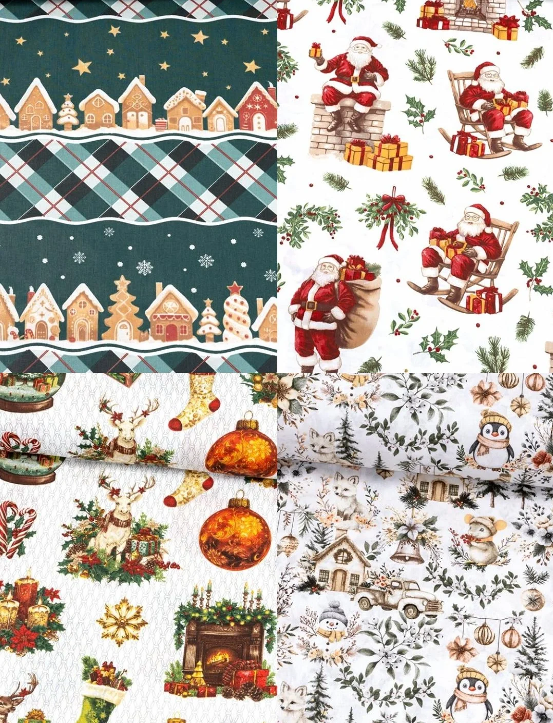 Świąteczne - Stwórz swoją pościel świąteczną - wybierz wzór z palety tkanin | Simonila