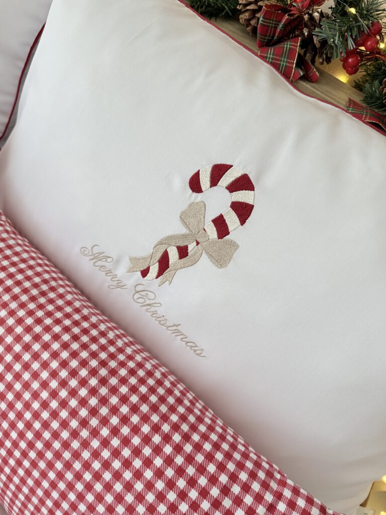 Pościel świąteczna haft Laska Cukrowa Merry Christmas Simonila