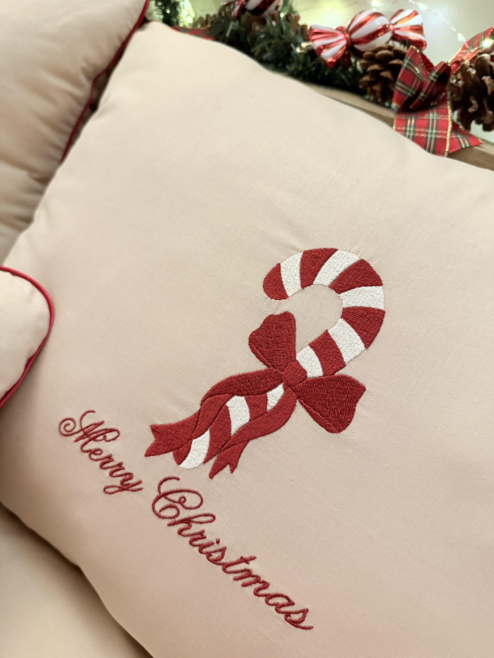 pościel bawełniana świąteczna w kolorze cappuccino