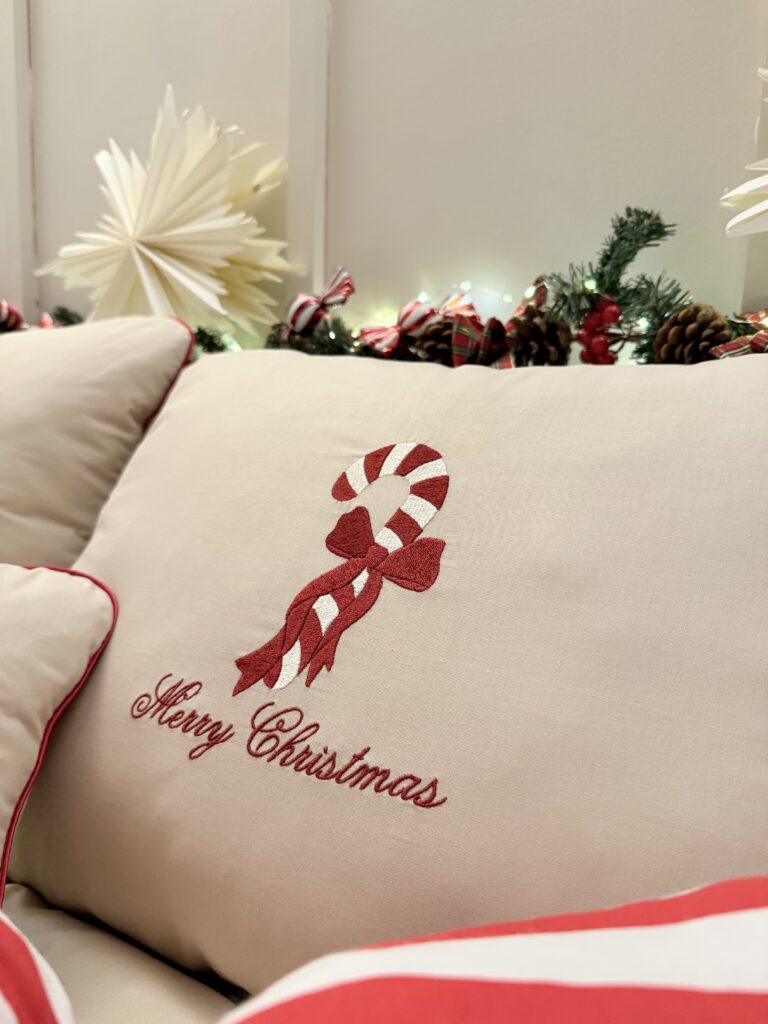 komplet pościeli z haftem laski cukrowej