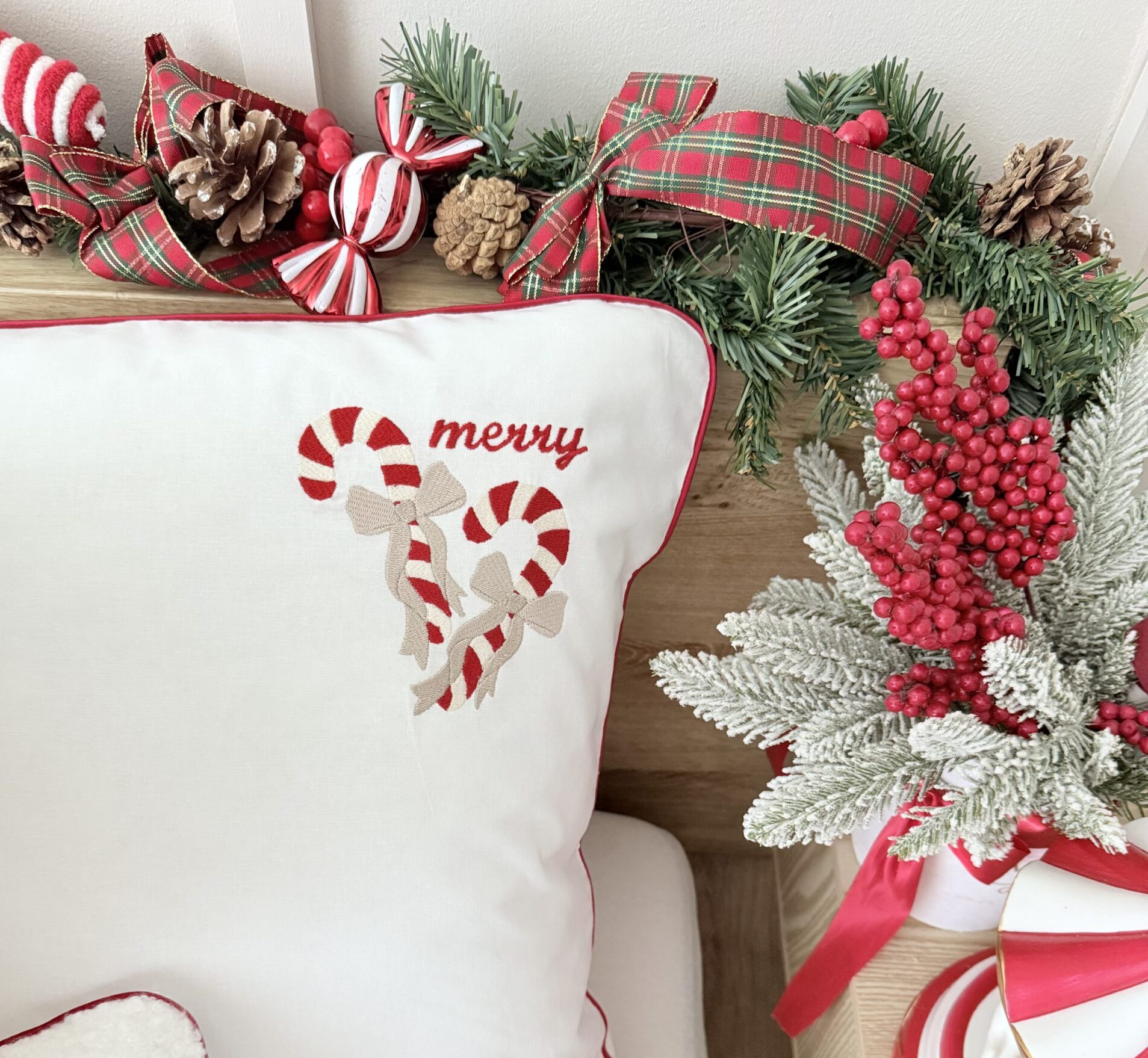 Świąteczna pościel haft lasek cukrowych - Simonila pościel bawełniana 100%