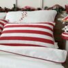 Świąteczna poszewka bawełniana w pasy biało czerwone