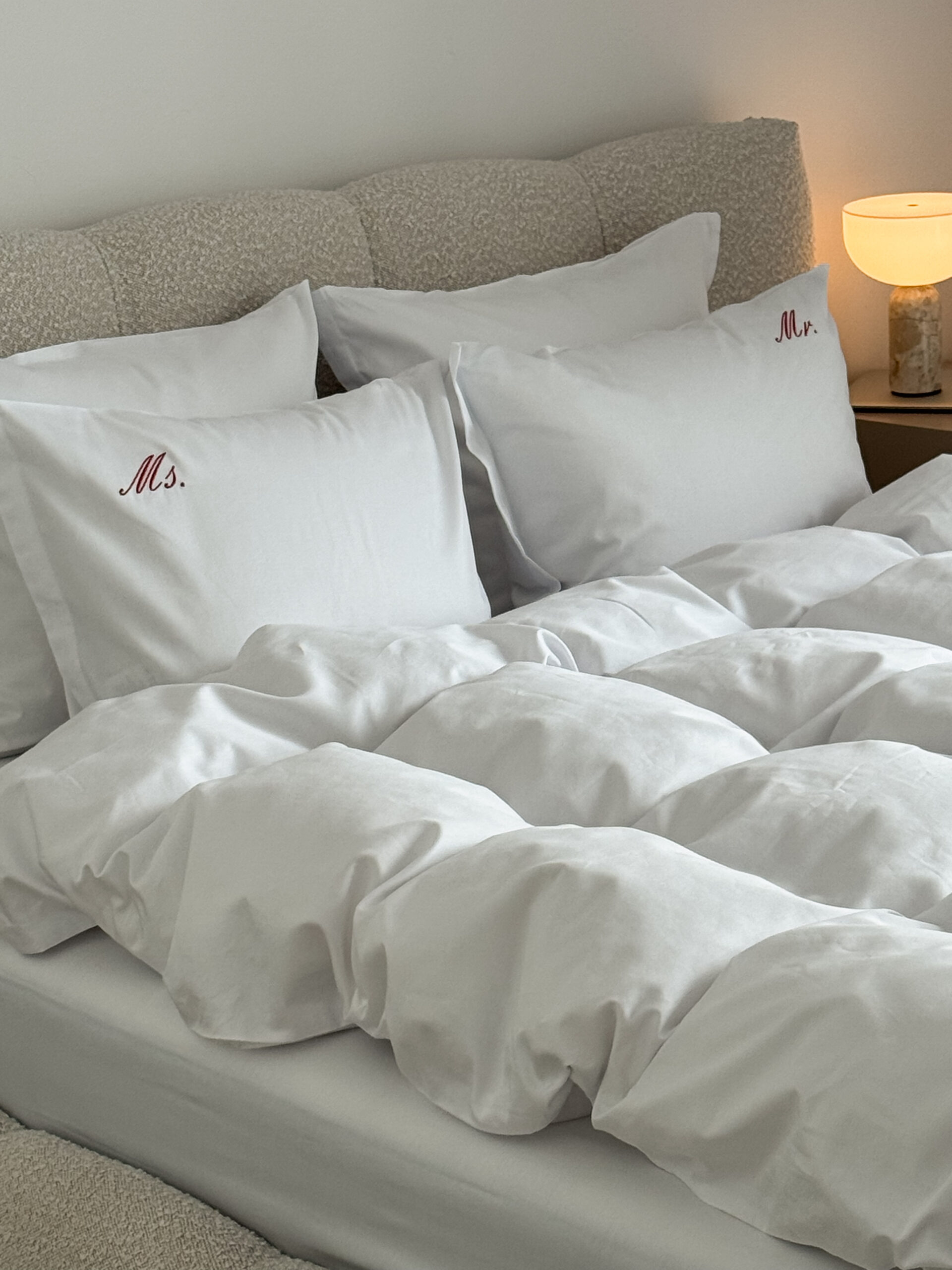 pościel satynowa Pure z haftem MR i MS